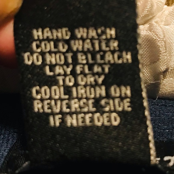 Justify Navy Shirt Hem Elastic Waist with Tie and Gold Accents Size M - Picture 7 of 7